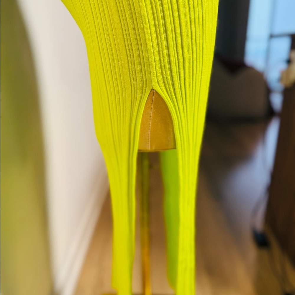 Zara Green Ribbed Cutout  Dress - Picture 4 of 4